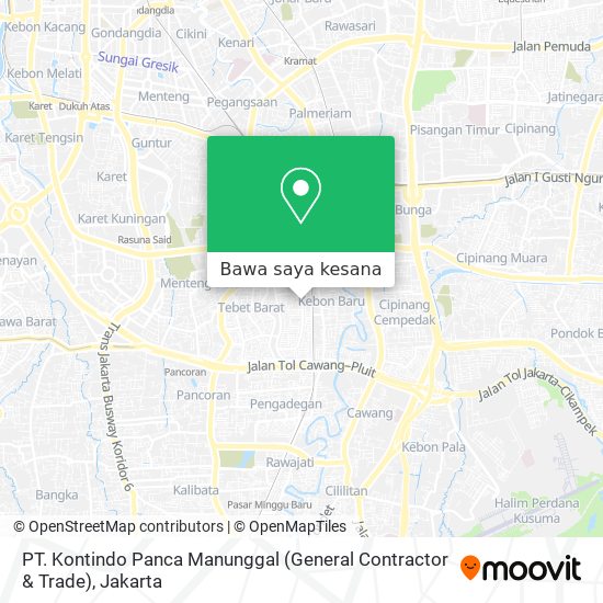 Peta PT. Kontindo Panca Manunggal (General Contractor & Trade)