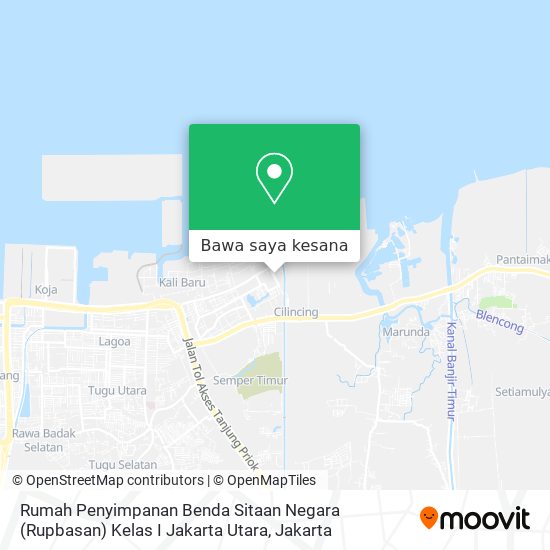 Peta Rumah Penyimpanan Benda Sitaan Negara (Rupbasan) Kelas I Jakarta Utara