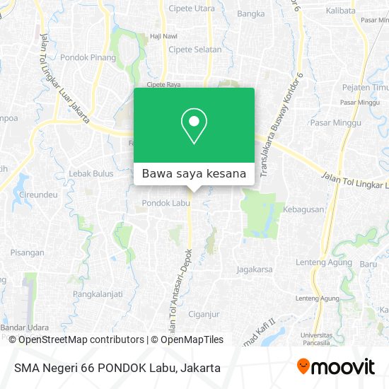 Peta SMA Negeri 66 PONDOK Labu