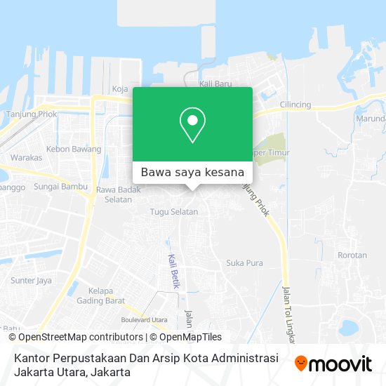 Peta Kantor Perpustakaan Dan Arsip Kota Administrasi Jakarta Utara
