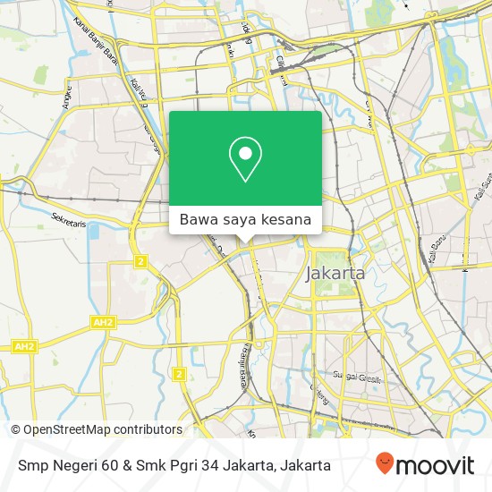 Peta Smp Negeri 60 & Smk Pgri 34 Jakarta