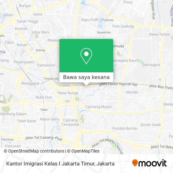 Peta Kantor Imigrasi Kelas I Jakarta Timur