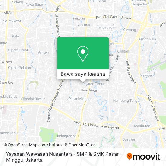 Peta Yayasan Wawasan Nusantara - SMP & SMK Pasar Minggu