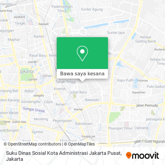Peta Suku Dinas Sosial Kota Administrasi Jakarta Pusat