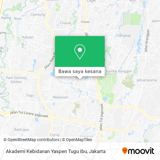 Peta Akademi Kebidanan Yaspen Tugu Ibu