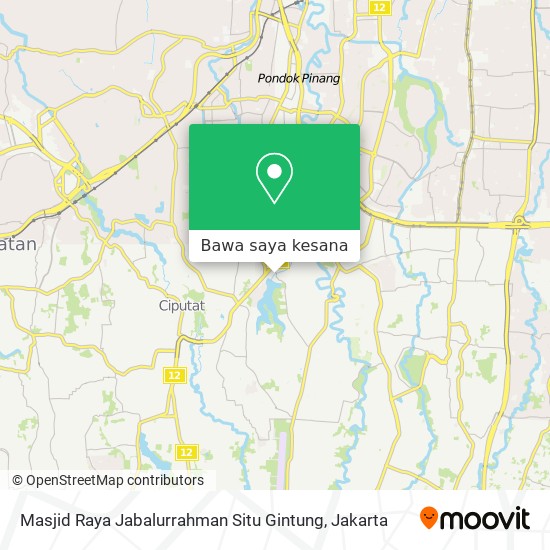 Peta Masjid Raya Jabalurrahman Situ Gintung