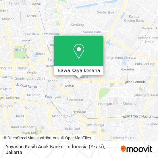 Peta Yayasan Kasih Anak Kanker Indonesia (Ykaki)