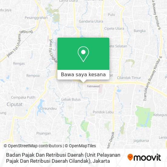 Peta Badan Pajak Dan Retribusi Daerah (Unit Pelayanan Pajak Dan Retribusi Daerah Cilandak)