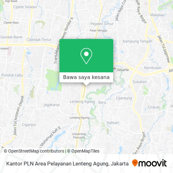 Peta Kantor PLN Area Pelayanan Lenteng Agung