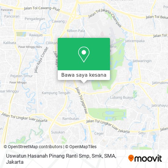 Peta Uswatun Hasanah Pinang Ranti Smp, Smk, SMA
