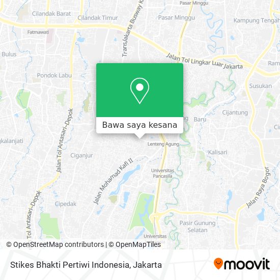 Peta Stikes Bhakti Pertiwi Indonesia