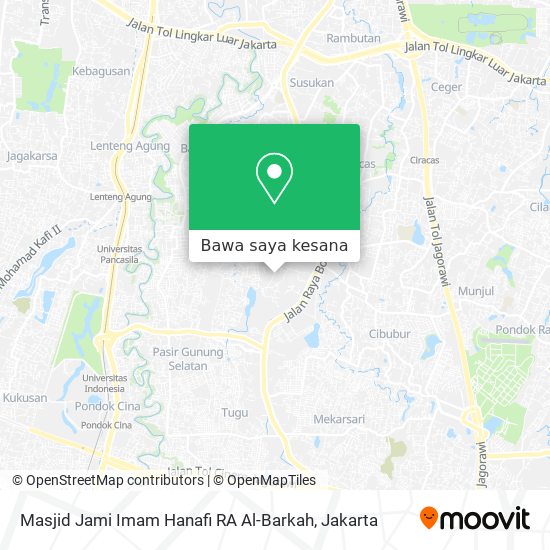 Peta Masjid Jami Imam Hanafi RA Al-Barkah