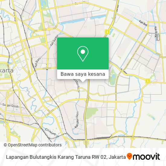 Peta Lapangan Bulutangkis Karang Taruna RW 02