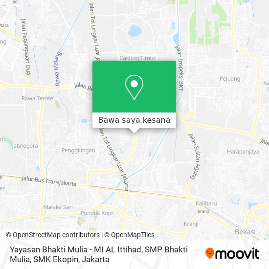 Peta Yayasan Bhakti Mulia - MI AL Ittihad, SMP Bhakti Mulia, SMK Ekopin