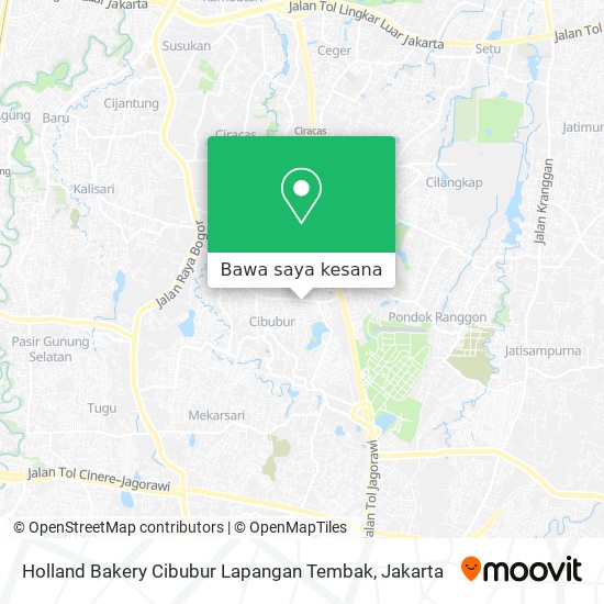 Peta Holland Bakery Cibubur Lapangan Tembak