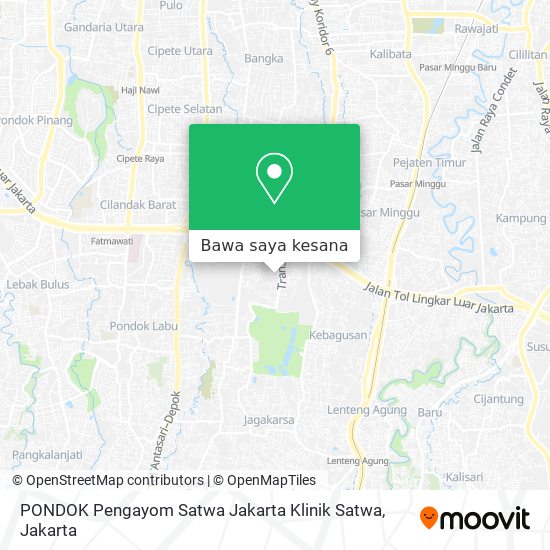 Peta PONDOK Pengayom Satwa Jakarta Klinik Satwa
