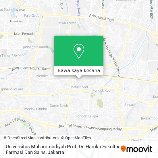 Peta Universitas Muhammadiyah Prof. Dr. Hamka Fakultas Farmasi Dan Sains