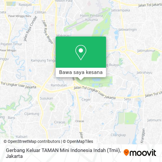 Peta Gerbang Keluar TAMAN Mini Indonesia Indah (Tmii)