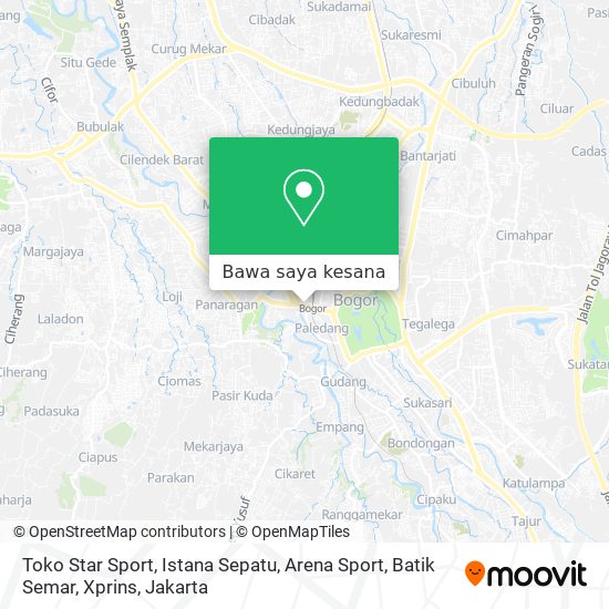 Peta Toko Star Sport, Istana Sepatu, Arena Sport, Batik Semar, Xprins