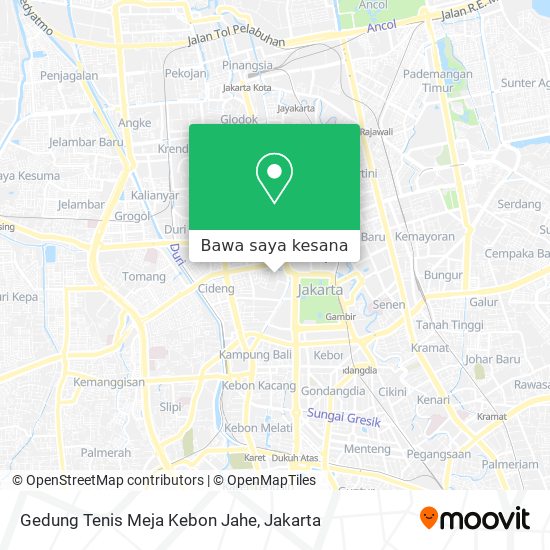 Peta Gedung Tenis Meja Kebon Jahe