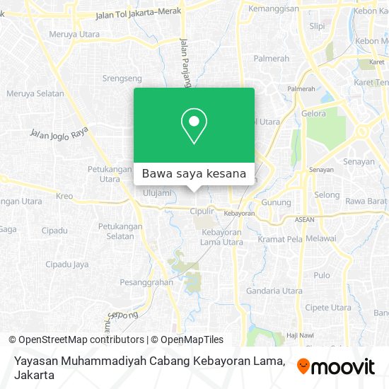 Peta Yayasan Muhammadiyah Cabang Kebayoran Lama