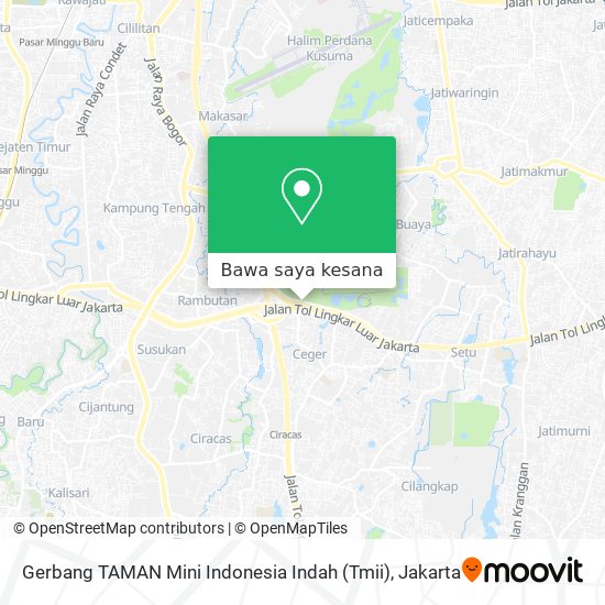 Peta Gerbang TAMAN Mini Indonesia Indah (Tmii)