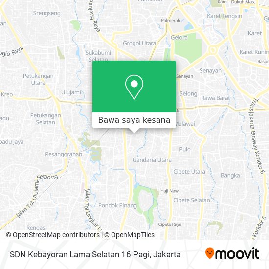 Peta SDN Kebayoran Lama Selatan 16 Pagi