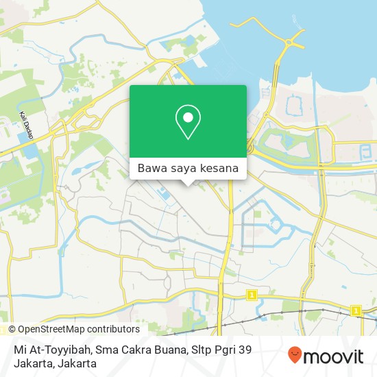 Peta Mi At-Toyyibah, Sma Cakra Buana, Sltp Pgri 39 Jakarta