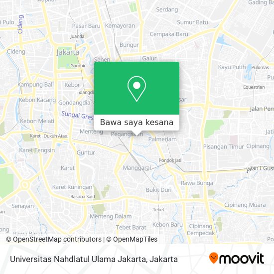 Peta Universitas Nahdlatul Ulama Jakarta