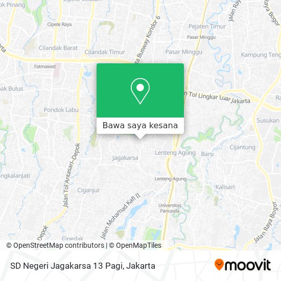 Peta SD Negeri Jagakarsa 13 Pagi