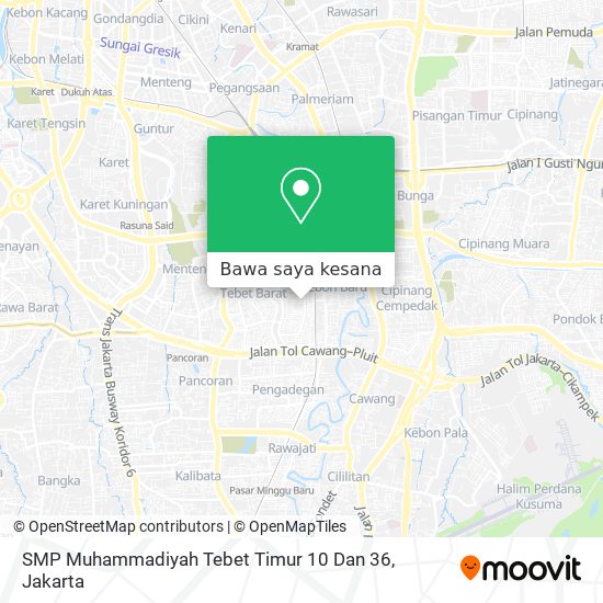 Peta SMP Muhammadiyah Tebet Timur 10 Dan 36