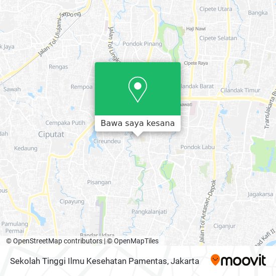 Peta Sekolah Tinggi Ilmu Kesehatan Pamentas