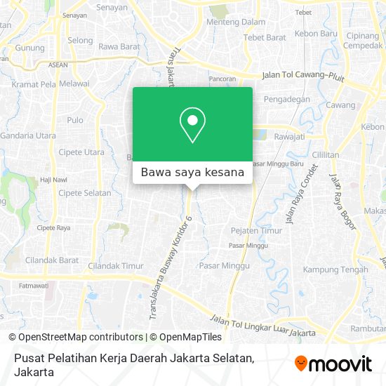 Peta Pusat Pelatihan Kerja Daerah Jakarta Selatan