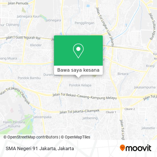 Peta SMA Negeri 91 Jakarta