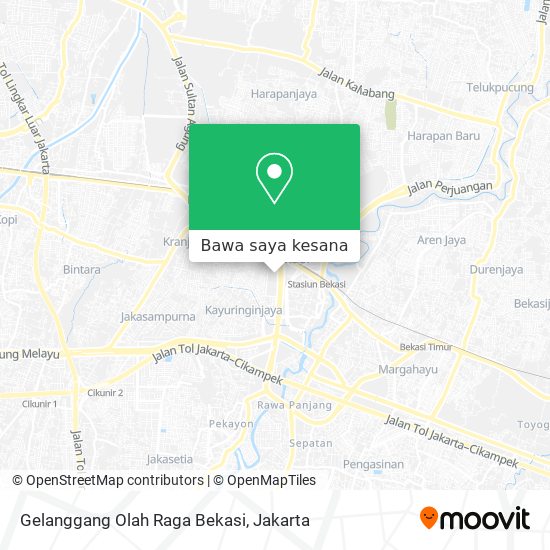 Peta Gelanggang Olah Raga Bekasi