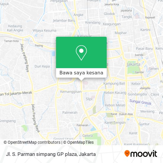 Peta Jl. S. Parman simpang GP plaza