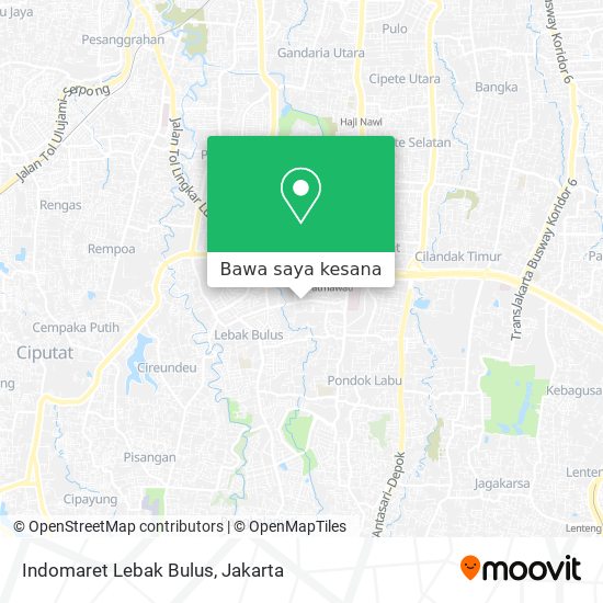 Peta Indomaret Lebak Bulus