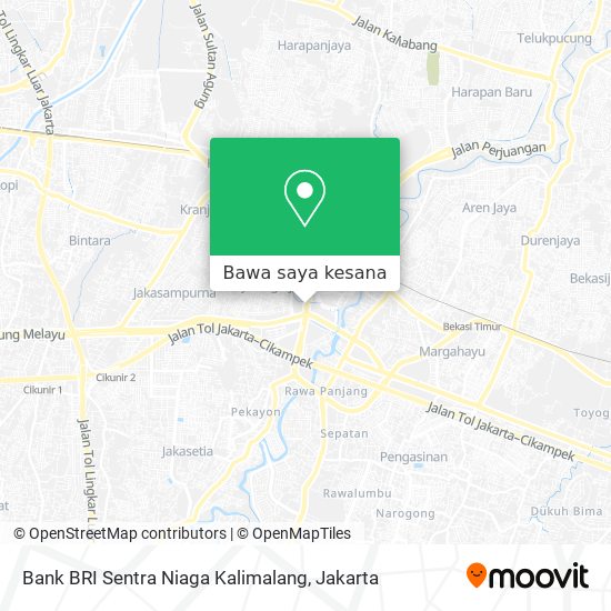 Peta Bank BRI Sentra Niaga Kalimalang