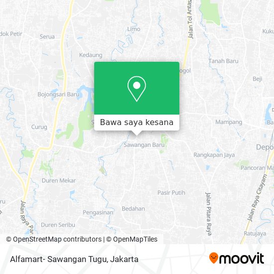 Peta Alfamart- Sawangan Tugu