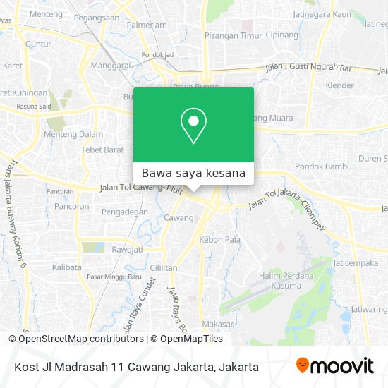 Peta Kost Jl Madrasah 11 Cawang Jakarta