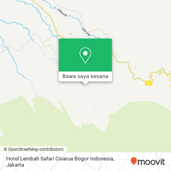 Peta Hotel Lembah Safari Cisarua Bogor Indonesia