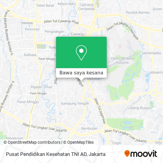 Peta Pusat Pendidikan Kesehatan TNI AD