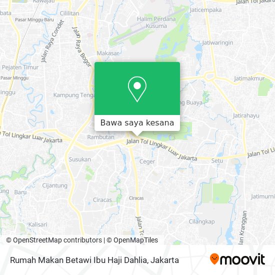 Peta Rumah Makan Betawi Ibu Haji Dahlia