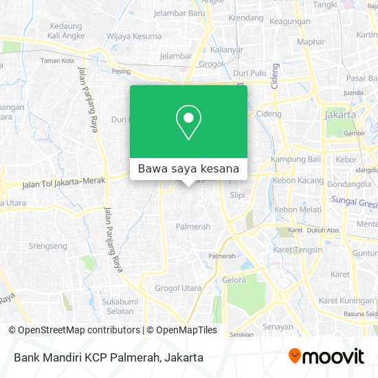 Peta Bank Mandiri KCP Palmerah