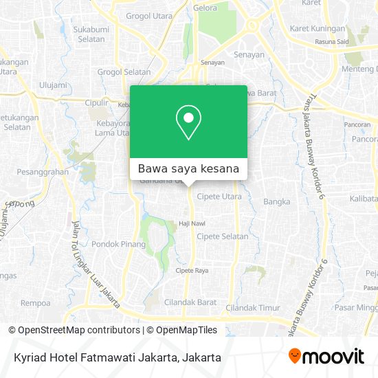 Peta Kyriad Hotel Fatmawati Jakarta