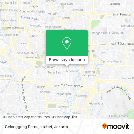 Peta Gelanggang Remaja tebet