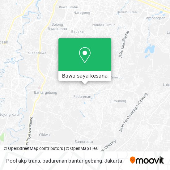 Peta Pool akp trans, padurenan bantar gebang