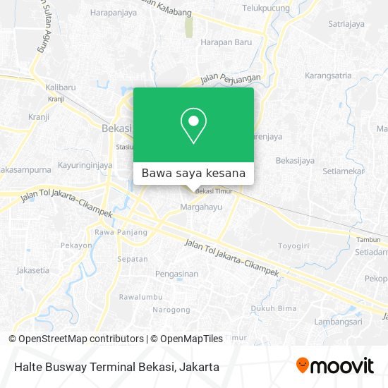 Peta Halte Busway Terminal Bekasi