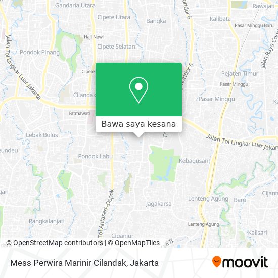 Peta Mess Perwira Marinir Cilandak