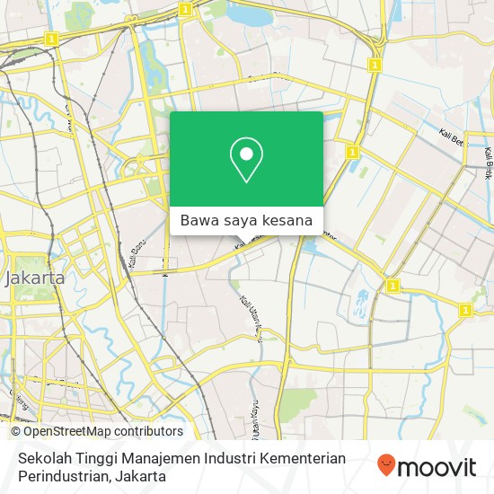 Peta Sekolah Tinggi Manajemen Industri Kementerian Perindustrian, Jalan Letjen. Suprapto